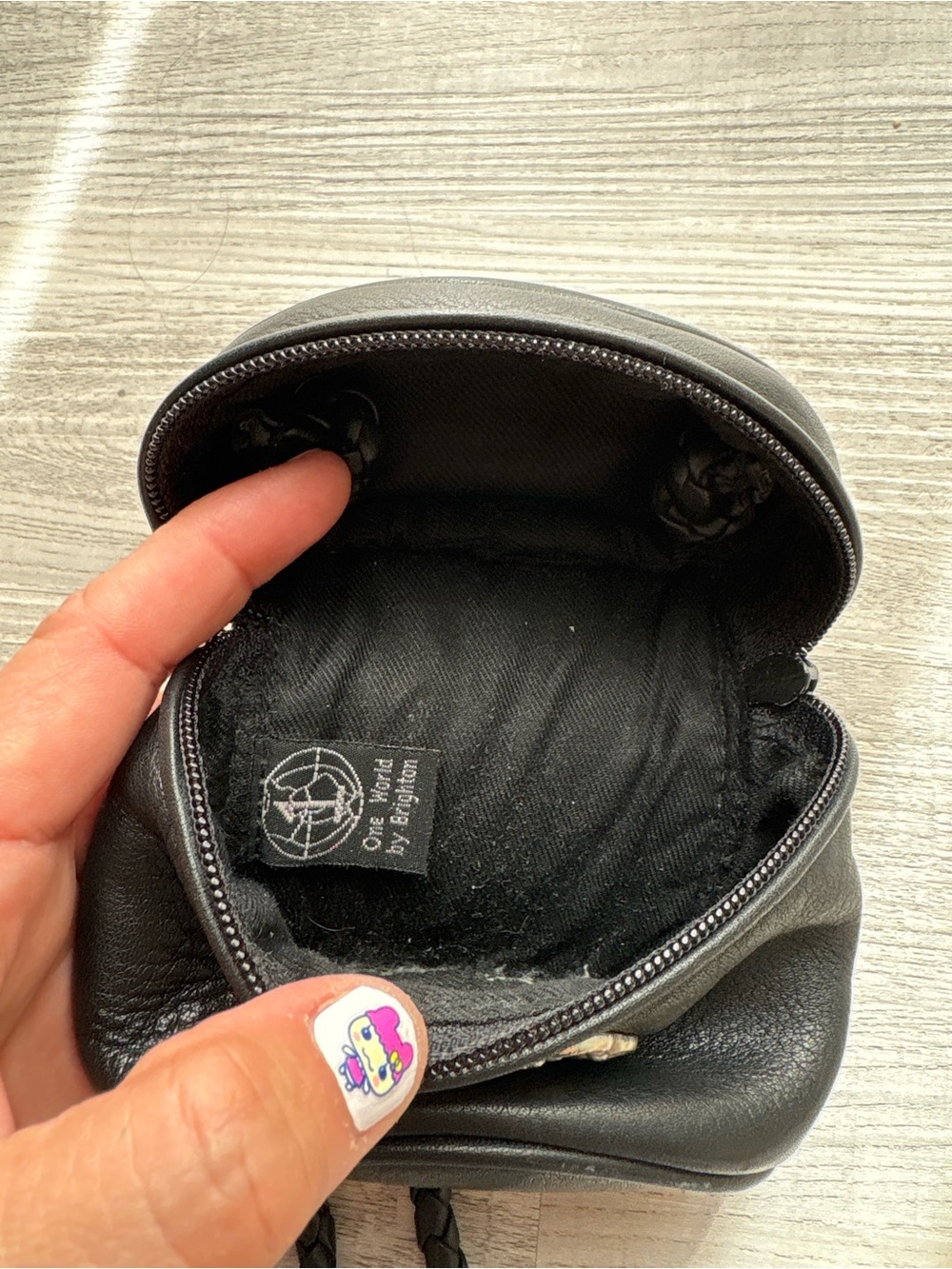 VTG Brighton Mini Black Leather Bucket Purse - Picture 8 of 9